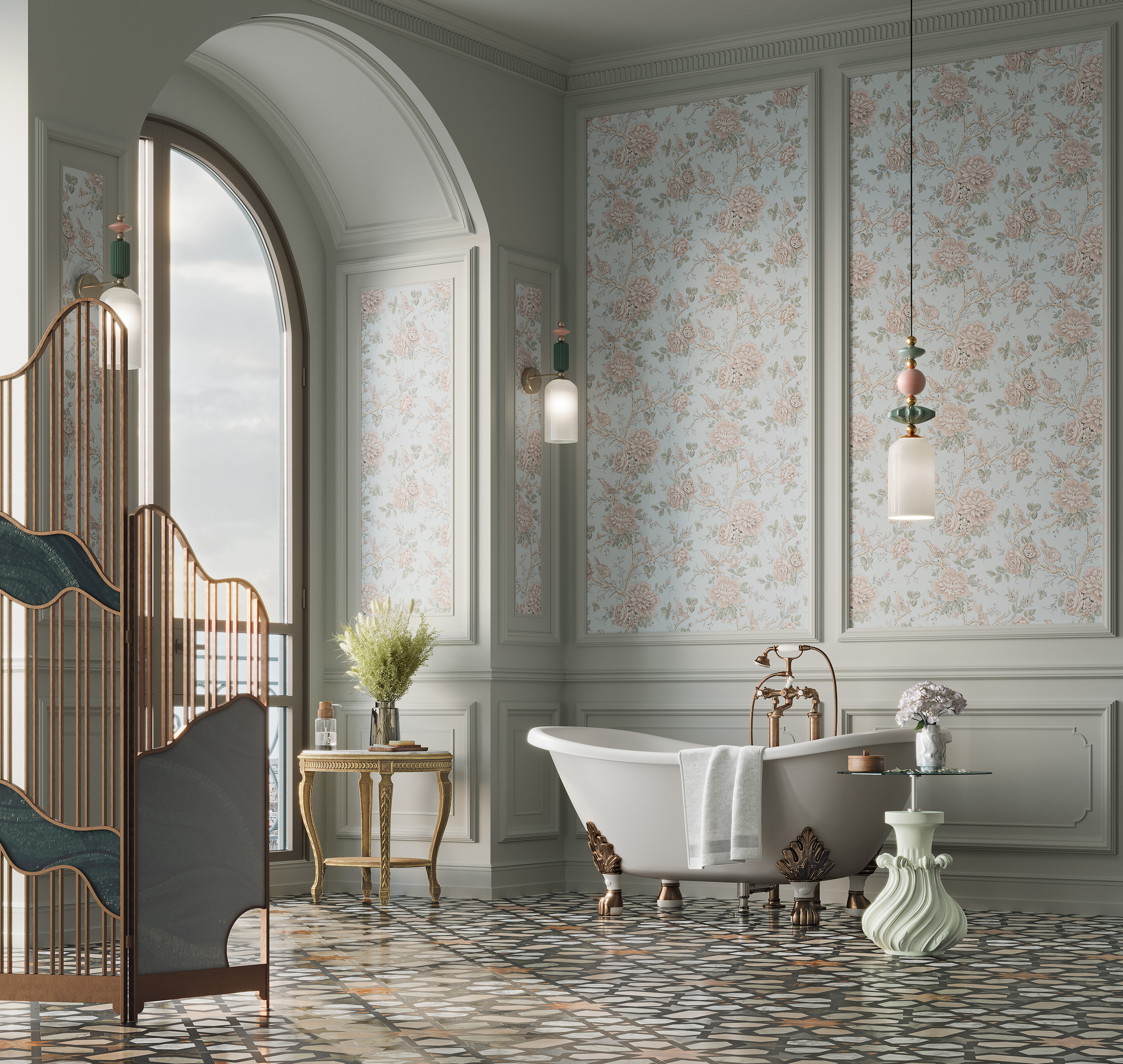 Обои Loymina Королева Сад Нефритовой девы FL1 006/1 10,05×1 фото в интерьере